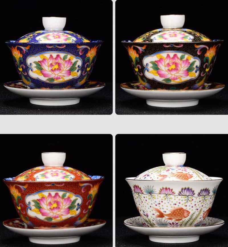 Geëmailleerde Porseleinen Vaas Jingdezhen Keramiek Hexagonale Bloemen En Vogelpatroon Vaas Ornamentencollectie Antieke Vaas Authentieke Anti