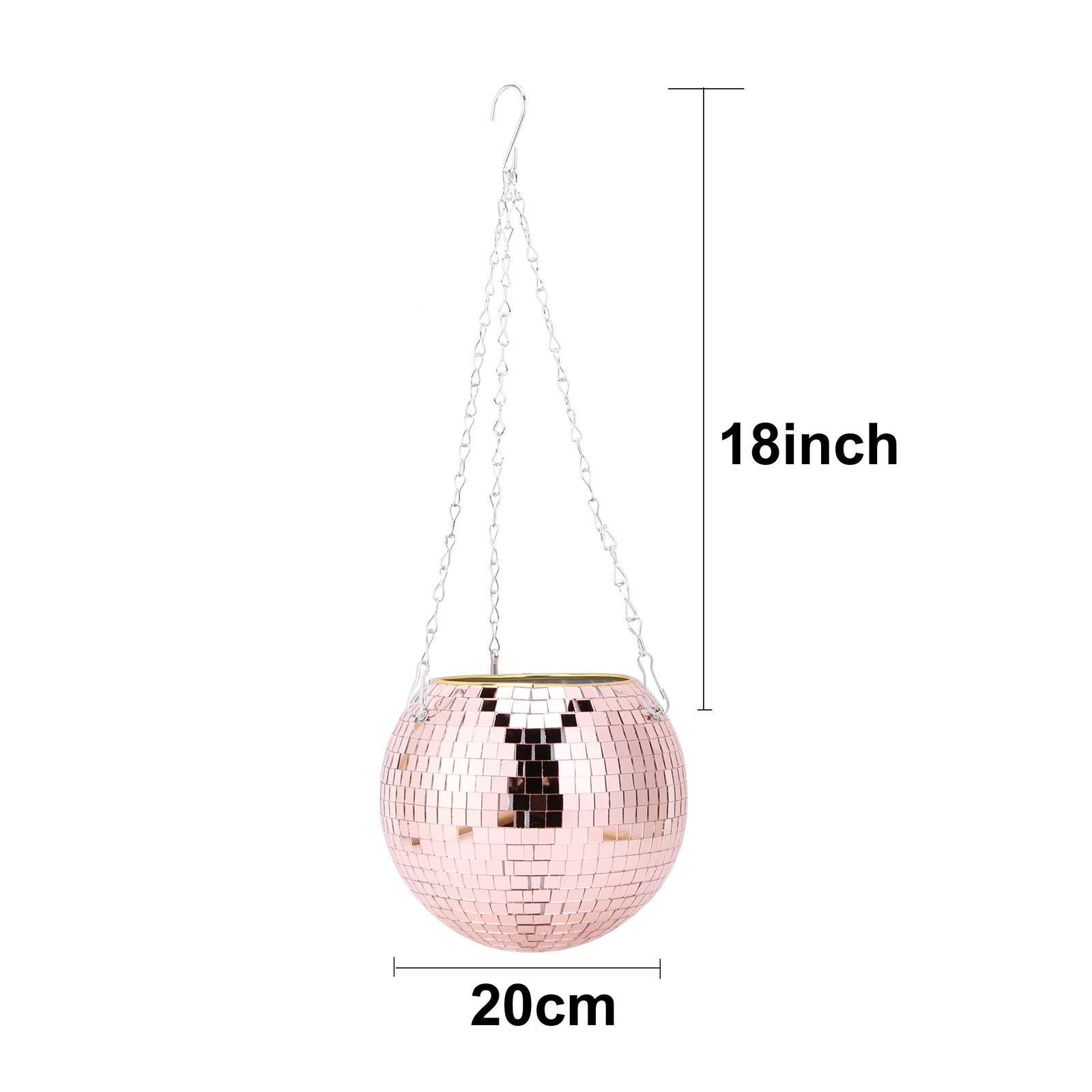 Mirror Hemisphere Flowerpot Hanging Basket Basketball-Shaped Hanging Pot Mirror Ball Flowerpot Office Garden Ornaments: Purple