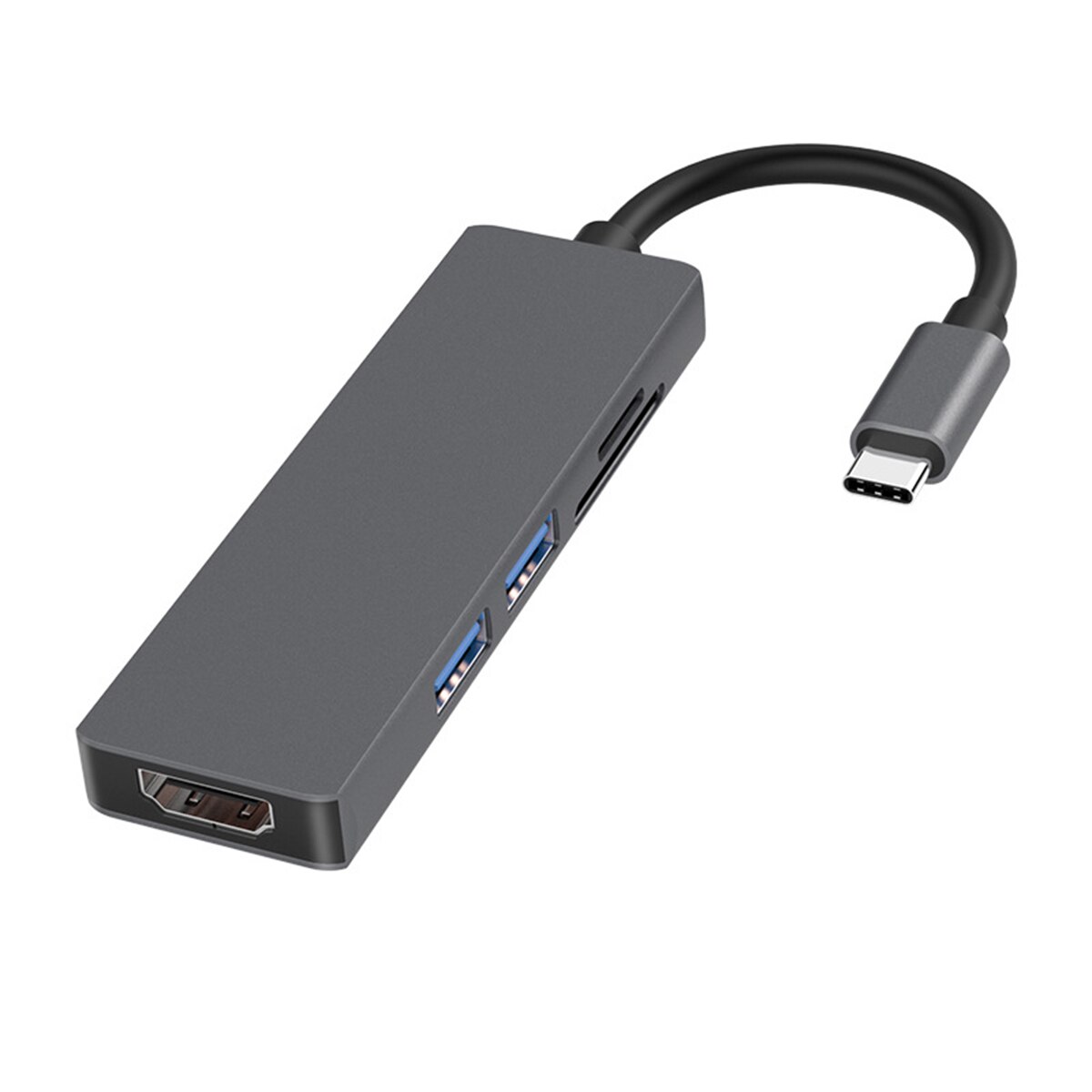 Usbc Naar Hdmi 2 Usb 3.0 5Gbs Sd Tf Card Slot 4K 1080P Video-uitgang Usb Type C hub Adapter: 5 in 1 HUB