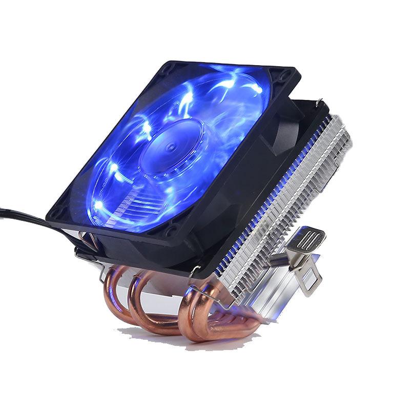Copper Tubes Fans CPU Cooler LED CPU Cooling Fan PWM Silent CPU Cooler LGA/115X/775/AMD 3Pin PC CPU Cooling Radiator R20: Streamer blue