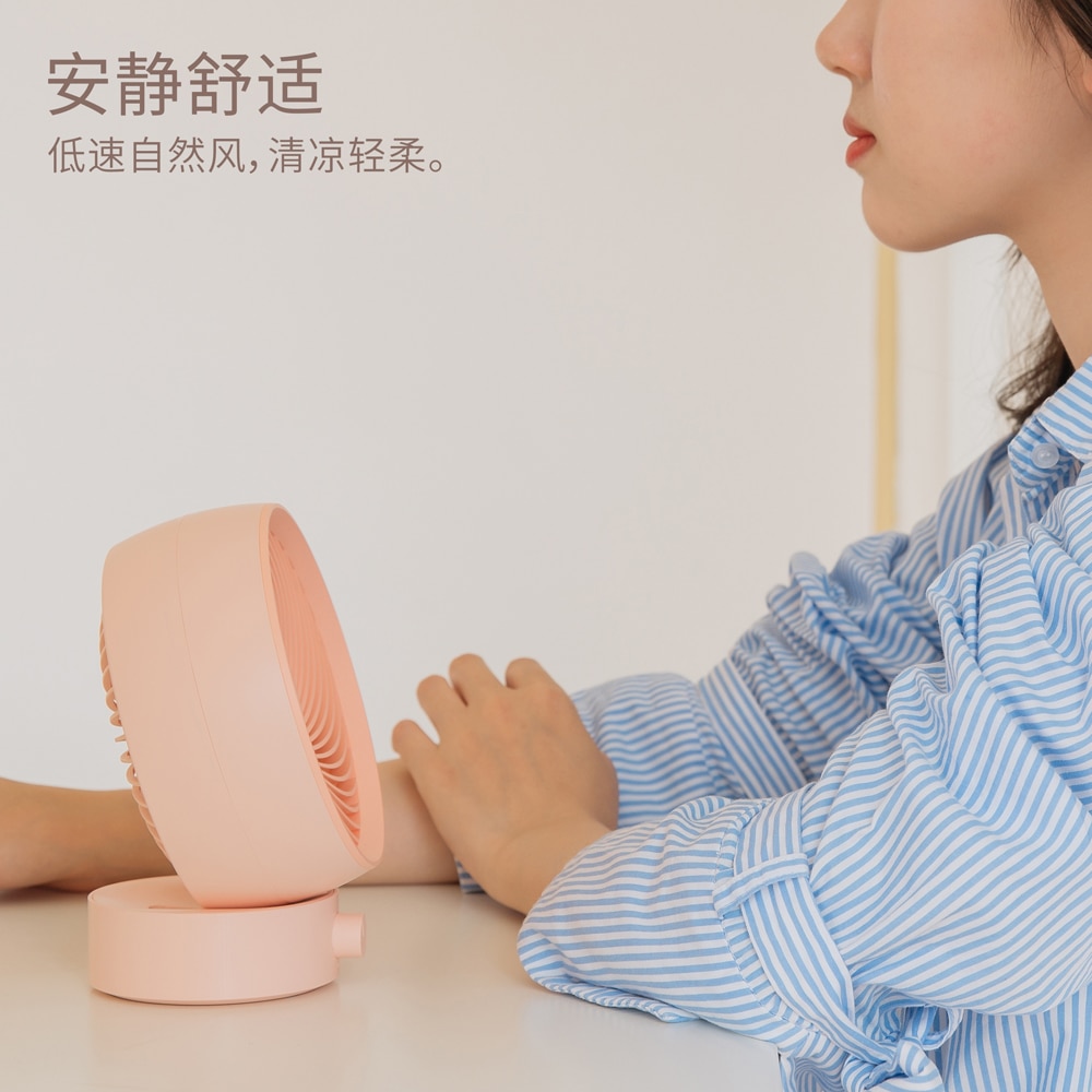 Originele xiaomi 3 life mini luchtcirculatieventilator, 330 krachtige windenergie, usb-oplaadfunctie, laag geluidsniveau, hoge windsnelheid, wit en roze