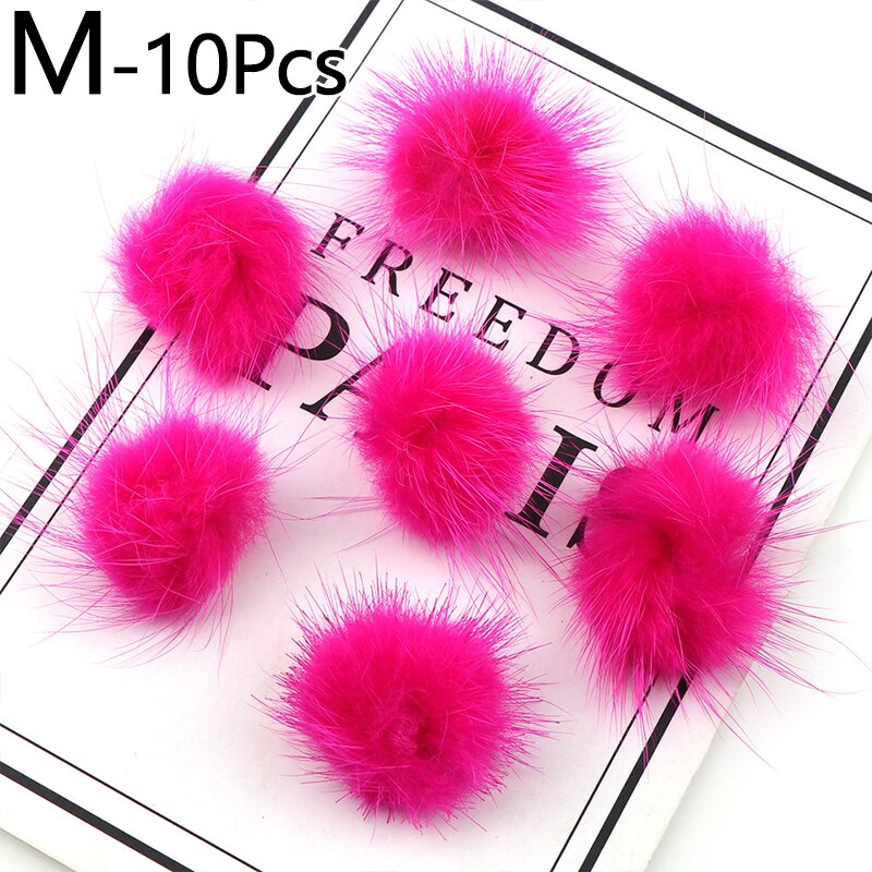 10Pcs Diy Pompon Nertsen Pompoms 3Cm Faux Fur Ballen Voor Naaien Op Gebreide Sleutelhanger Sjaal Schoenen Kleding Hoeden diy Sieraden Accessoire: 13