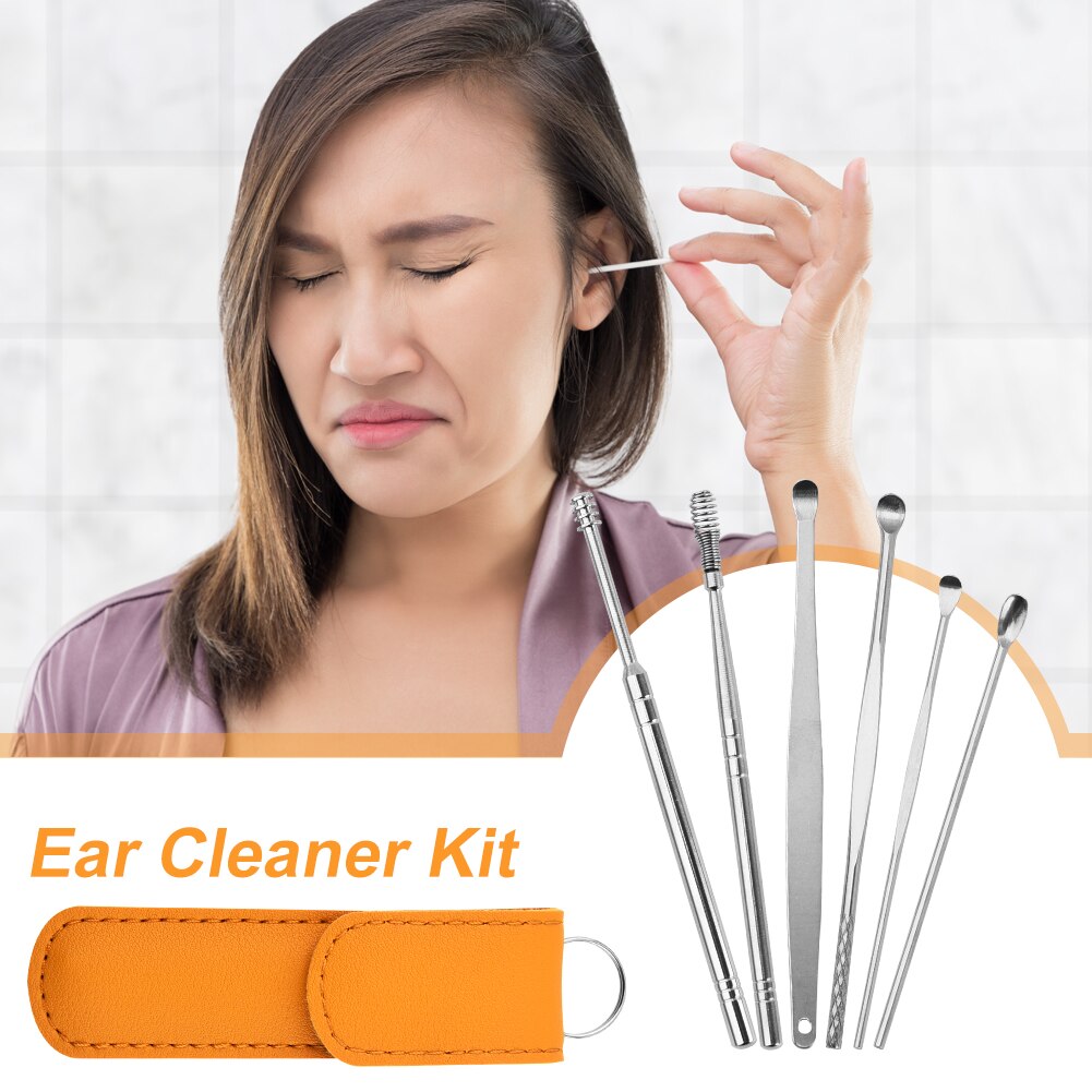 6 Stks/set Oor Pick Schoner Oor Schoner Lepel Care Ear Clean Tool Wax Removal Tool Earpick Sticks Oor Pick Schoonmaken