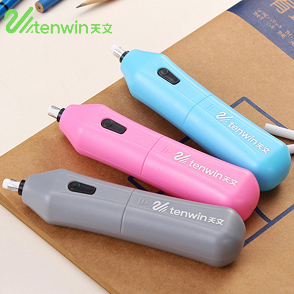 TENWIN Electric Eraser Set Home School Students stationery Automatic Children Electric Eraser school Stationery Supplies