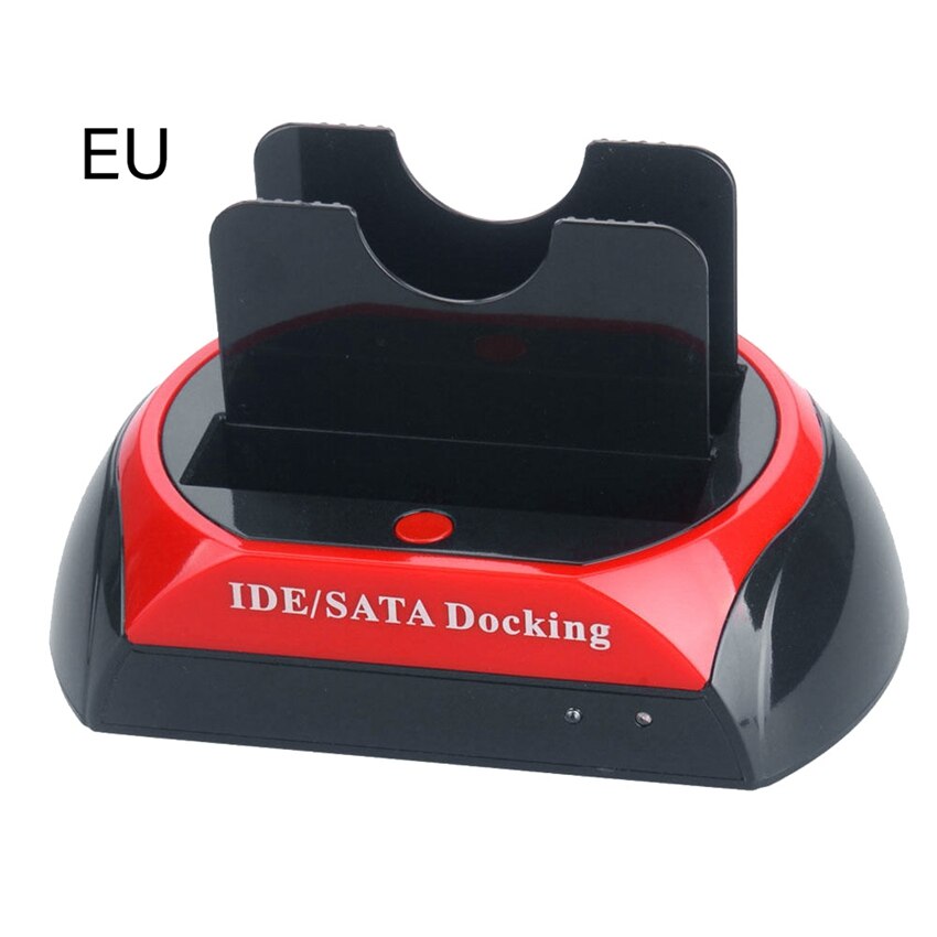 Todo en uno HDD Docking/Dock Station HD Dual SATA IDE a Usb 2,0 2,5 3,5 disco duro externo lector funda carcasa HD BOX: EU PLUG