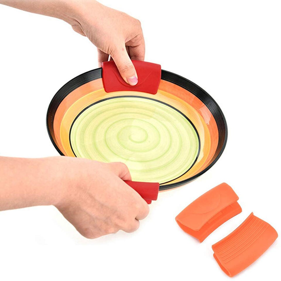 Silicone Pot Holders Pinch Grips Oven Mitts Scald-Proof Heat Insulated Pot Grip Cover Holder for Pans Frying Pans Griddles