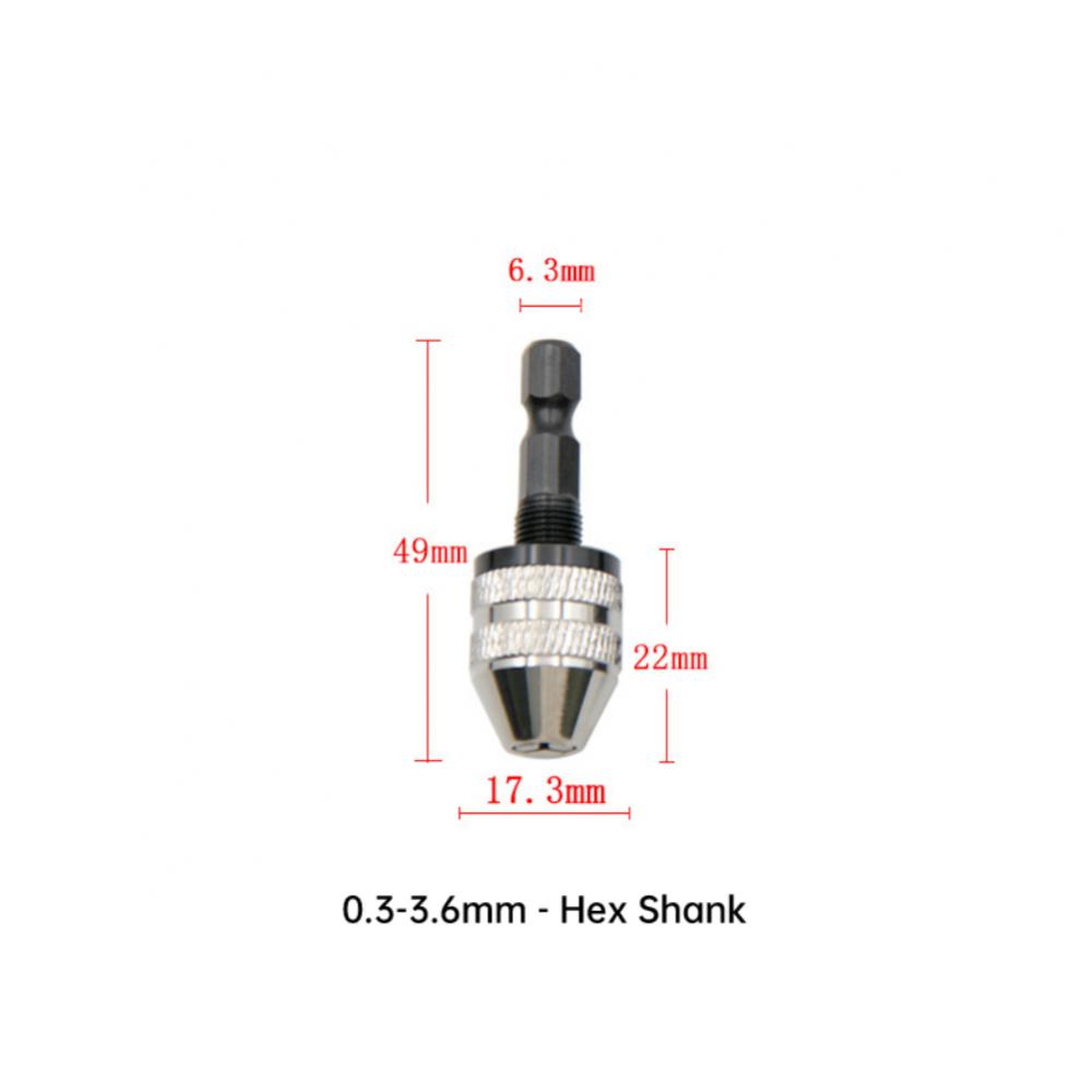 Mini Drill Chuck Keyless Impact Driver Adaptor Hex Round Shank Screwdriver Head Micro Fixture Drill Bits For Electric Grinder
