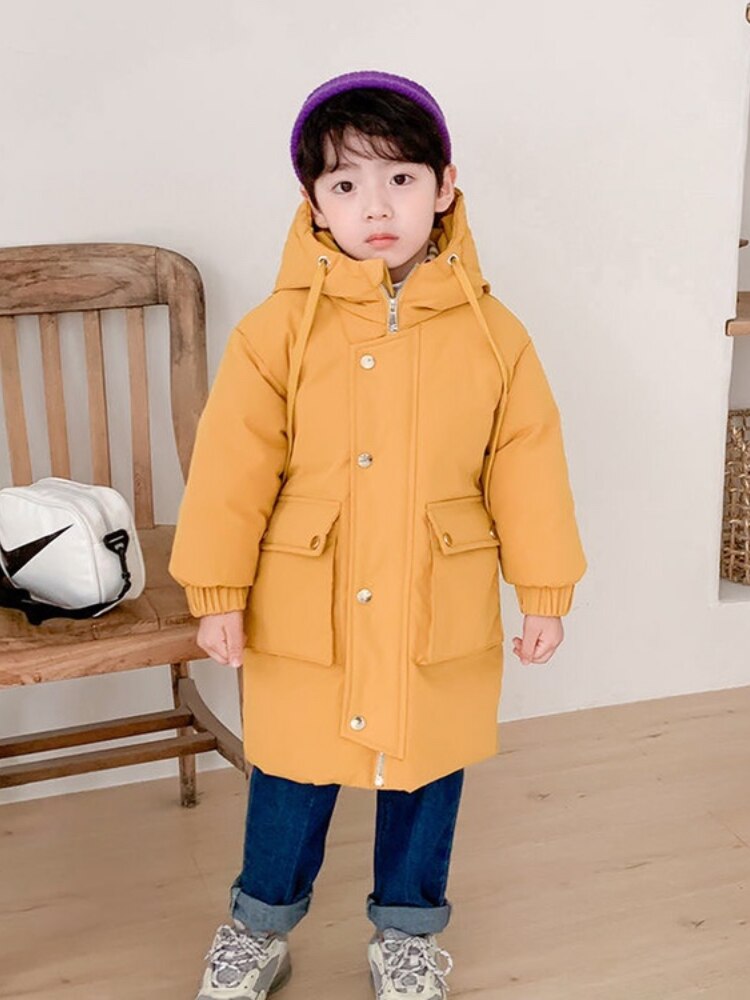4-10 jahre freundlicher Unten Jacke Winter Mädchen Junge 90% Weiße Ente Unten Mäntel Mit Kapuze draussen Verdicken Warme Lange schnee Tragen freundlicher Jacken