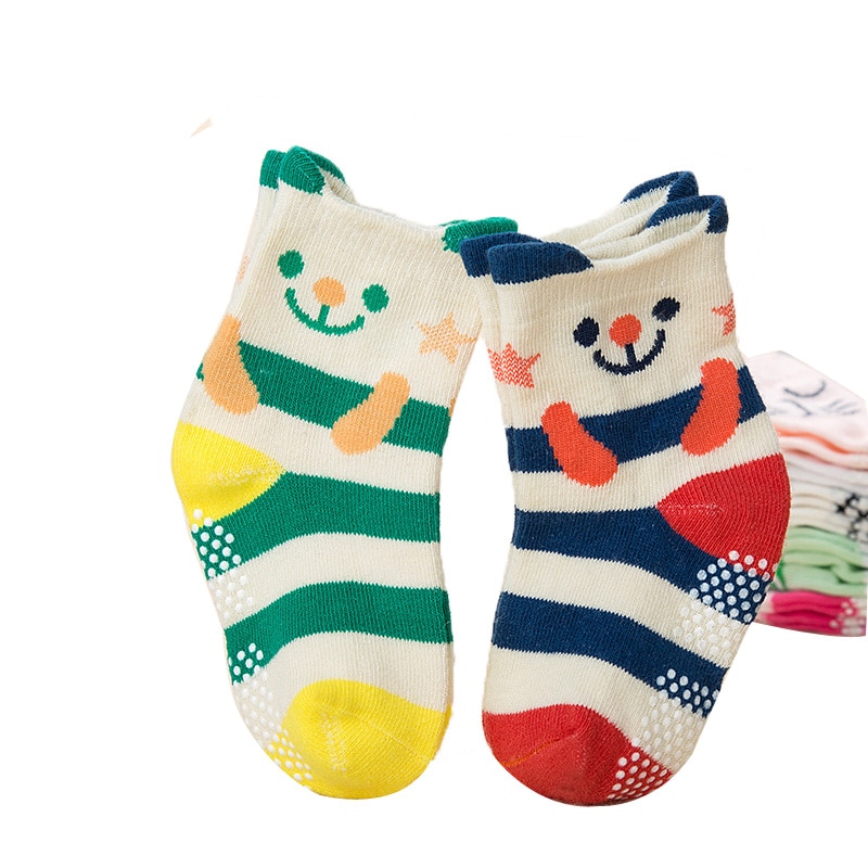2 Pairs Newborm Baby Socken Baumwolle Imitieren Hand genäht Kopf Silikon Anti-skid Kleidung Zubehör Cartoon Socke Jungen mädchen