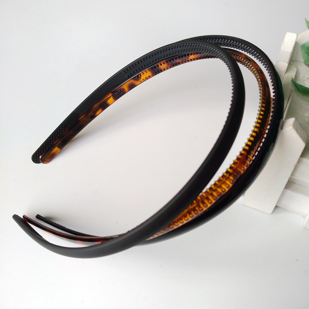 Plastic Leopard Hairband Mens Women Unisex Black Toothed Anti Slip Hair Head Hoop Band Sport Headband Hair Accessories