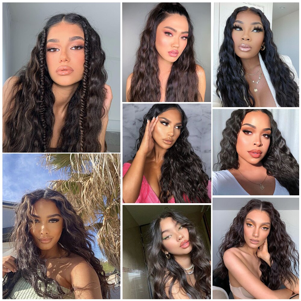 X-TRESS-pelucas sintéticas con malla frontal para mujeres negras, pelo largo de 20 pulgadas, marrón claro, onda Natural, parte media, peinados suaves