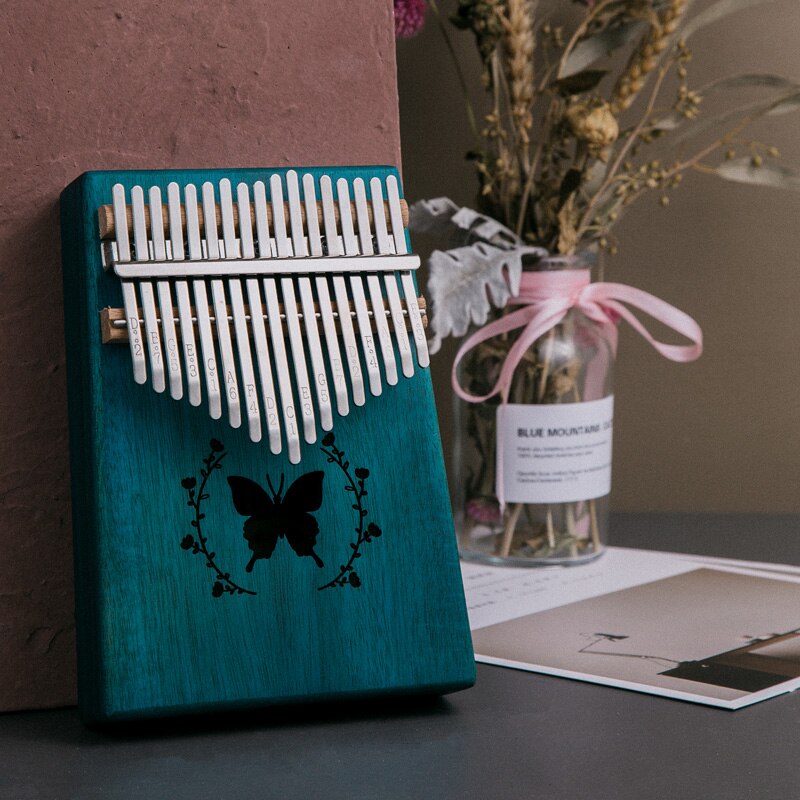 Kalimba, 17 teclas, teclado Musical, Piano, percusión de dedo de , instrumento Musical de madera, Piano de pulgar de caoba