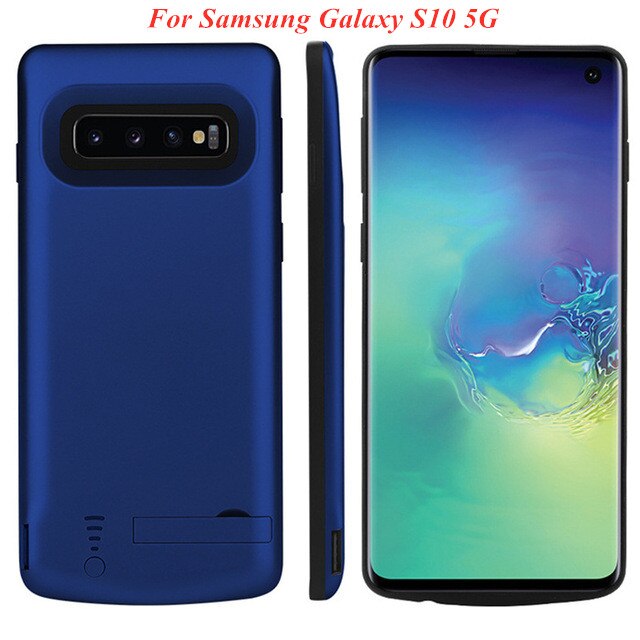 6500mAh Backup Phone Battery Power Case For Samsung Galaxy S10 5G Portable Power Bank Cover For Samsung S10 5G Battery Charger: Blue for S10 5G