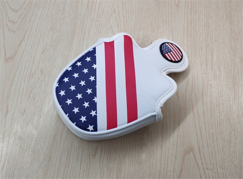 Blue And White Stars Hybrid Iron Head Covers - PU Leather Golf Club Protectors Set Of 10