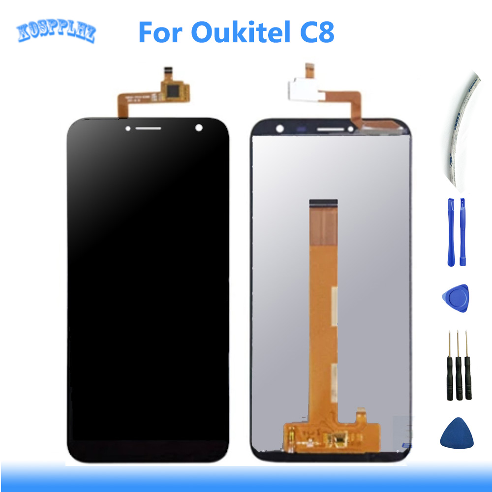 For Oukitel C8 Mobile Phone LCD Display +Touch Screen Digitizer Assembly Replacement Accessories C8 4G LCD SCreen +tools