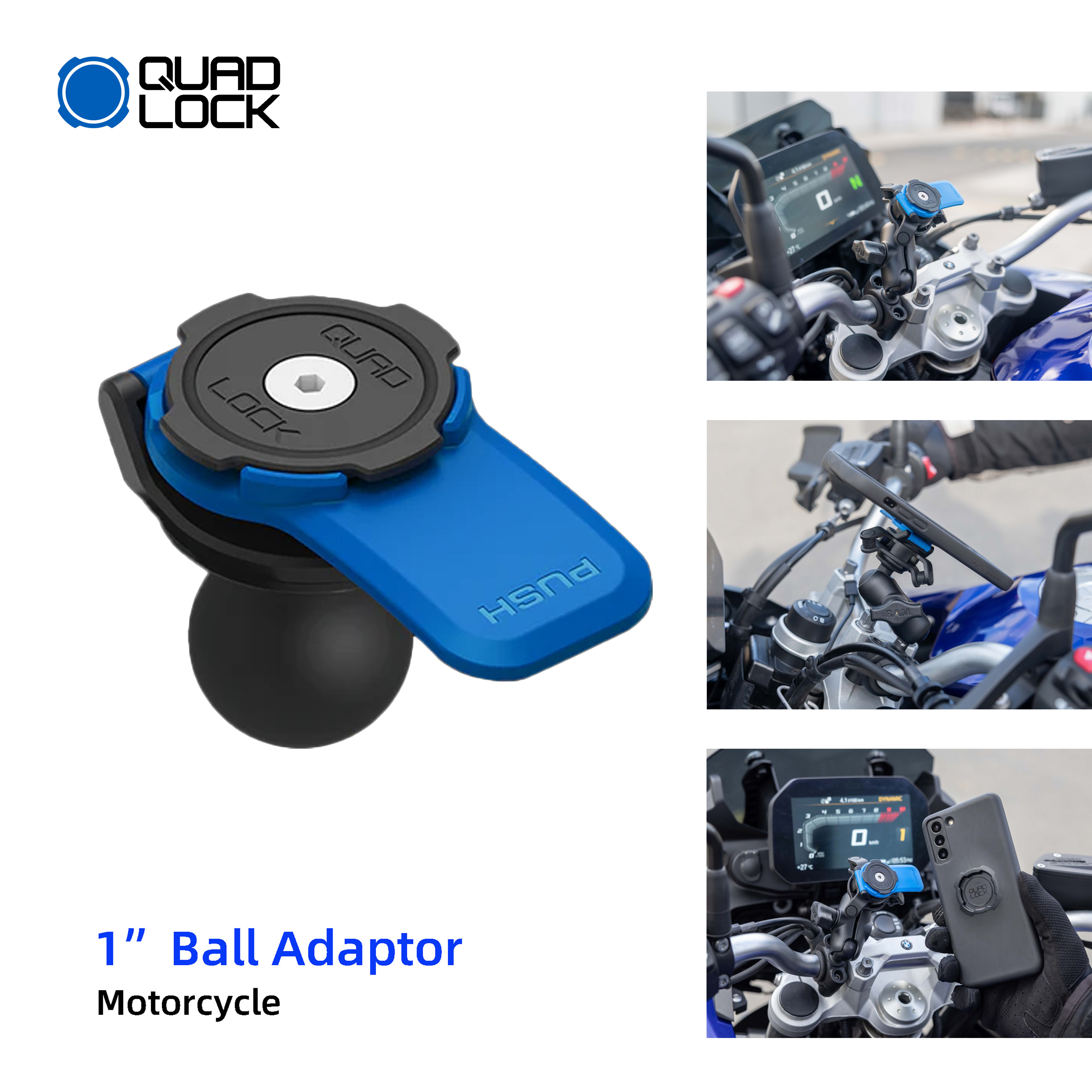 Quad sperren motorrad -1 " kugeladapter halterung handyhalterung