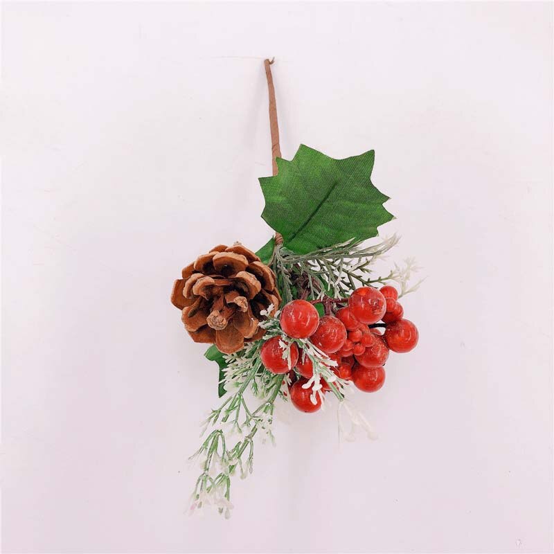 9 stijlen kunstbloem rode kerst bessen dennenappel takken kerstdecoratie voor thuis bloemendecoratie bloemenknutsels: A8