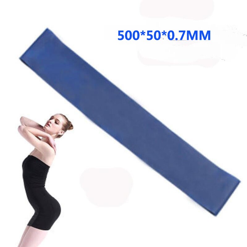 Bandes élastiques de résistance en caoutchouc, 5 couleurs, équipement de Fitness d&#39;intérieur, Pilates, Sport en plein air, 0.35mm-1.3mm: Blue