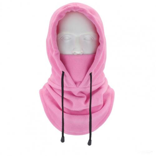 Outdoor Unisex Head Cover Winter Sport Fietsen Fleece Warm Cover Winter Hoed Cs Gezichtsmasker Winddicht Cap Verdikking Hoofddeksels: Roze