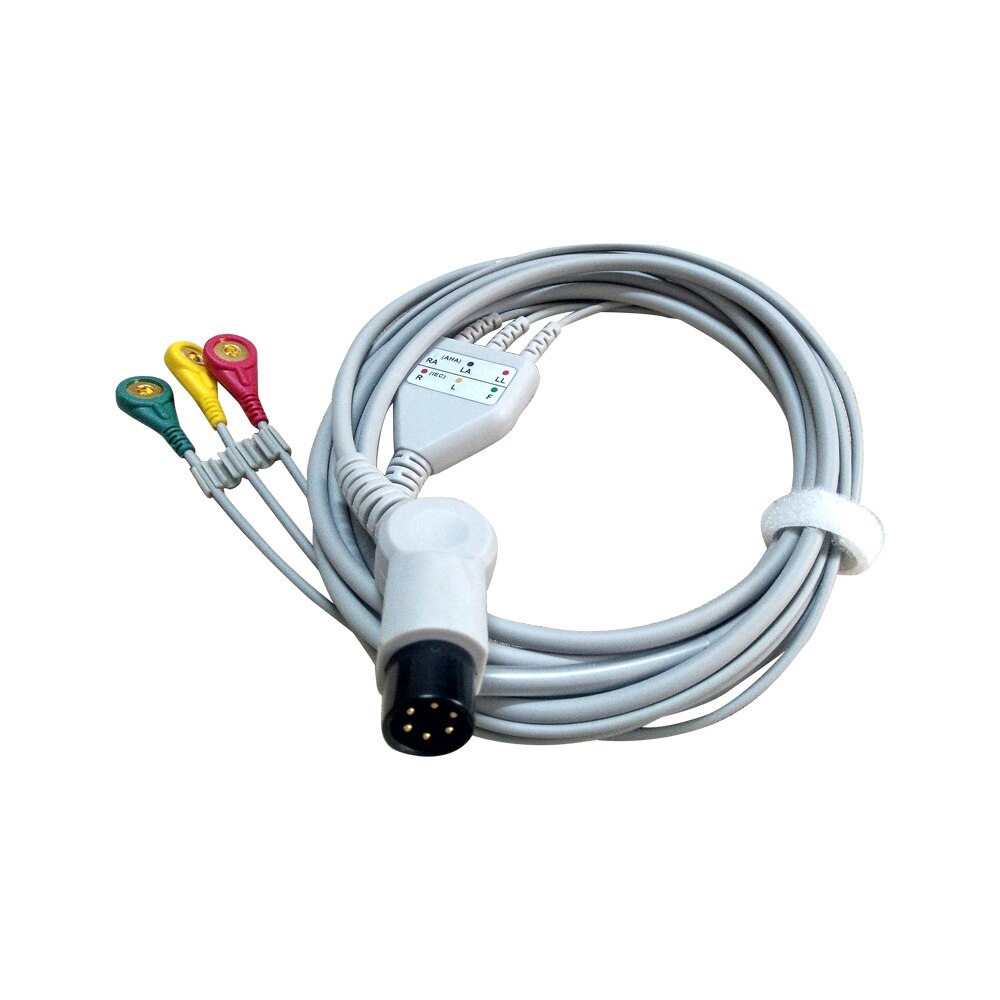 Contec Ecg Kabel 6 Pins Connector 5 Leads 3 Lead Snap Clip Voor Monitor CMS5000 CMS5100 CMS6000 CMS7000 CMS8000 CMS9000