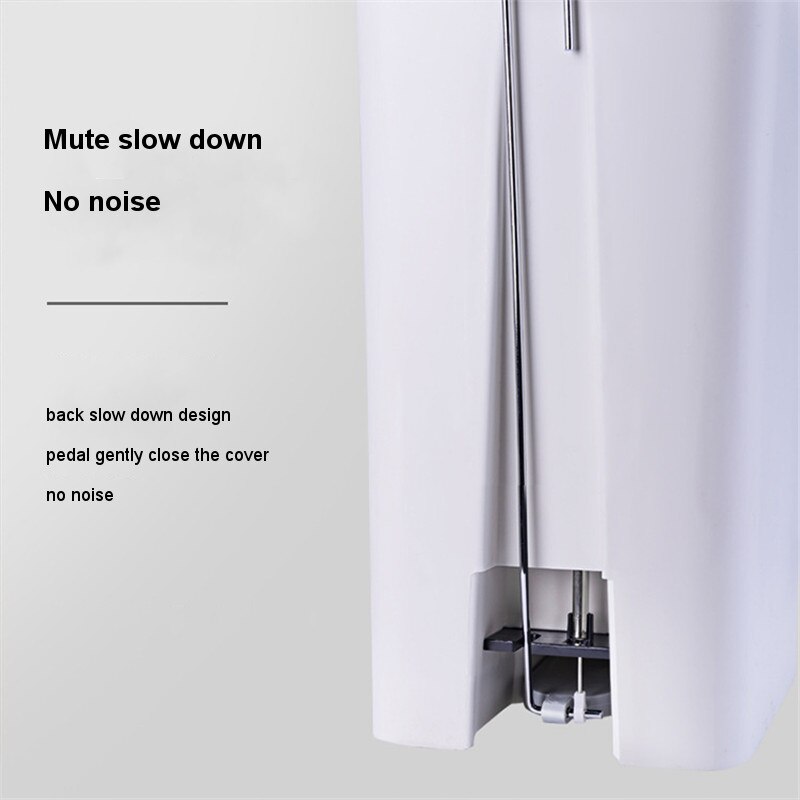 Cubo de basura de plástico de 10l/15l, cubo de basura cuadrado, Pedal de pie para el hogar, cocina, baño, papelera, porta bolsa de basura