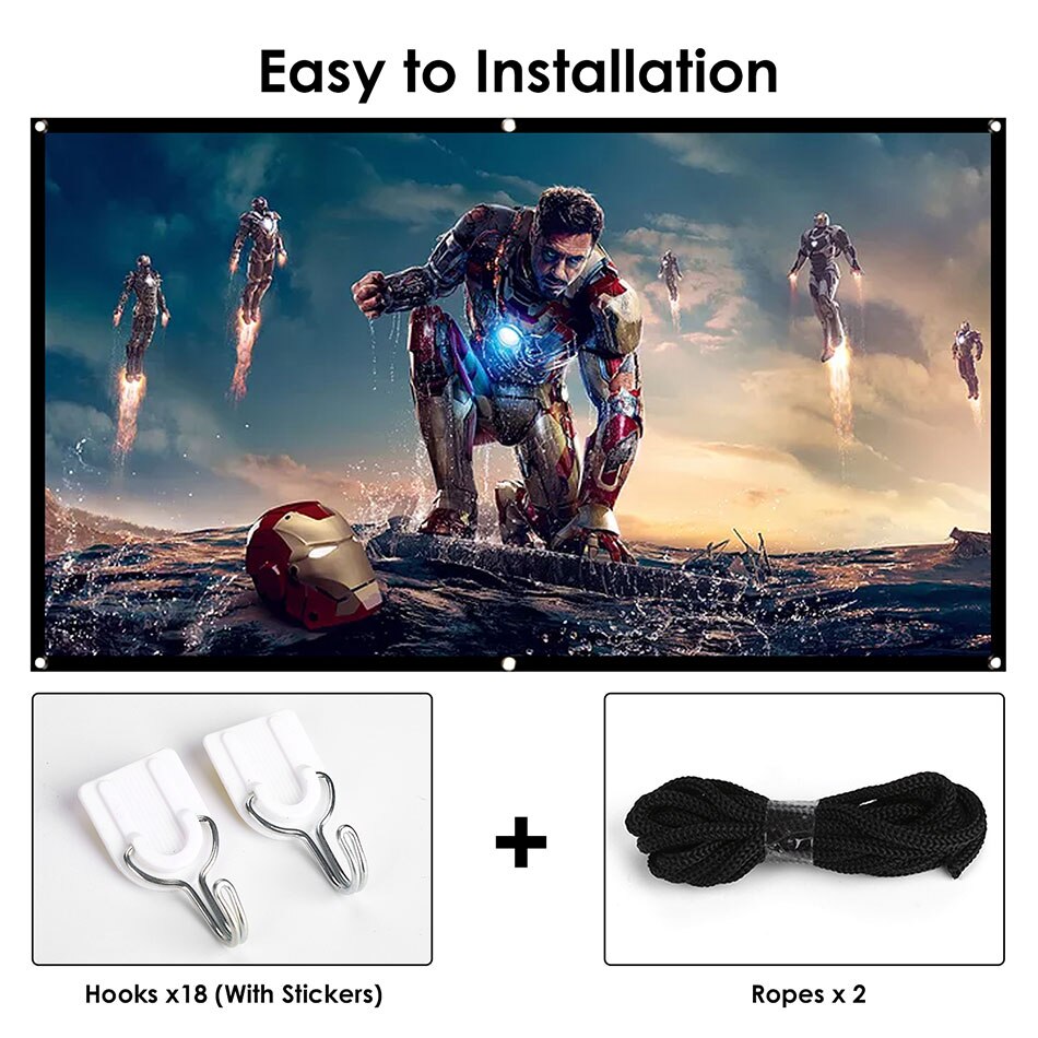 Mini proyector A2000 portátil y pantalla plegable para proyector, 320x240p, compatible con tarjeta Micro SD HDMI de 1080P con pantalla de 100/120 pulgadas