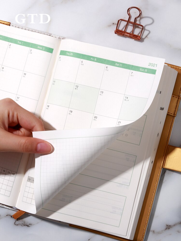 Schedule Calendar Book Time Management Daily Weekly Plan Notebook A5 SIZE