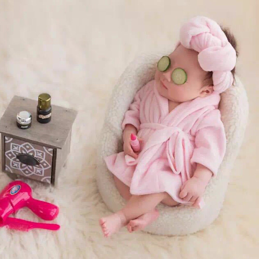 Badekåber wrap nyfødte fotografering rekvisitter baby fotografering tilbehør baby nattøj i 0-6 måneder