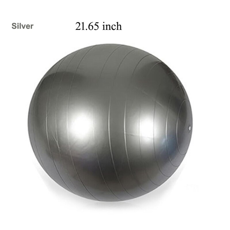 Sfera di Yoga di Sport di Fitness palle Equilibrio Pelota Pilates Esercizio Attrezzature Palestra Palla Nuovo Equilibrio Delle Donne Con Pompa 55 centimetri 65cm 75 centimetri: 21.65 inch-Silver