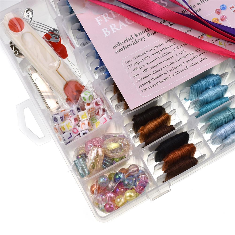 Hilo hebra bordada DIY Kit de punto de cruz para niños cintas de letras pulsera de la Amistad Kits de cadena # CW