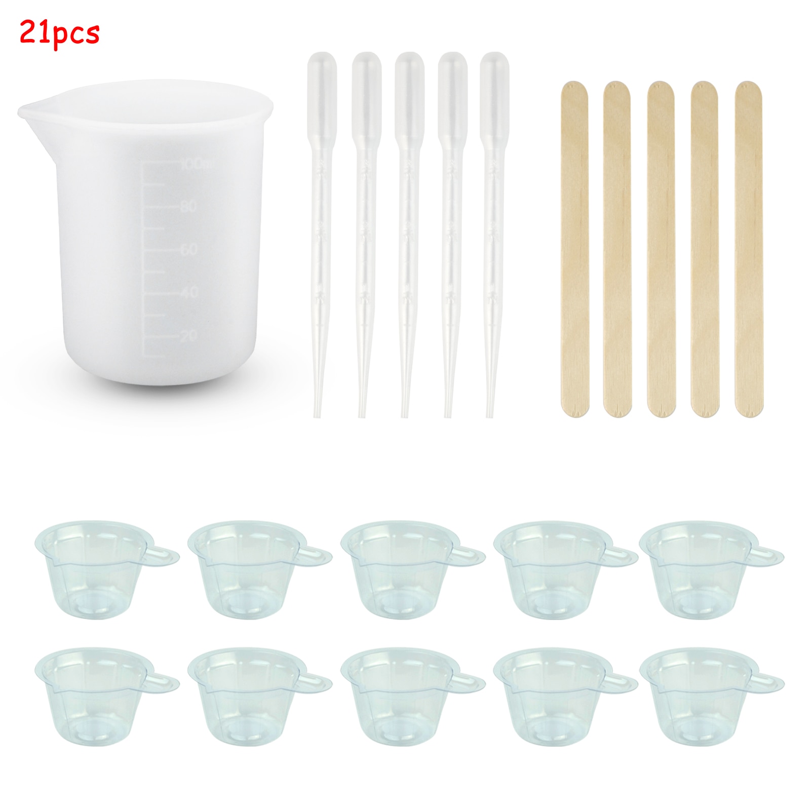 22PCS DIY, Der Werkzeuge Set Silikon Backform Matte, Der Werkzeuge Für Harz Kunst Messbecher Werkzeug Epoxy Split Tasse casting Harz Form: 21pcs