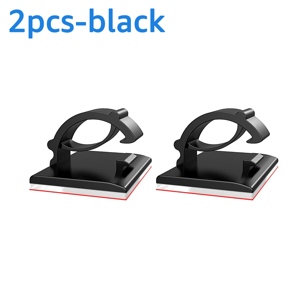 Kabel Organizer Usb Kabelhaspel Desktop Netjes Beheer Clip Kabel Houder Voor Gsm Muis Toetsenbord Oortelefoon Kabel Protector: Black-2pcs