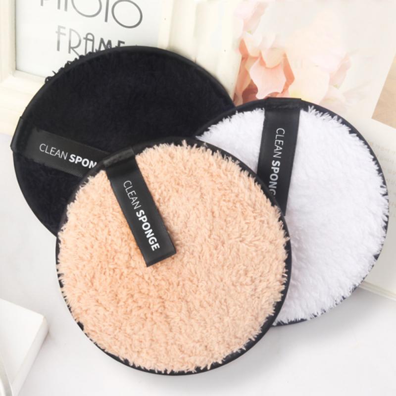 3pcs/set Soft Lazy Cleansing Powder Puff Reusable Fiber Makeup Remover Puff Kit TSLM1: 3pcs