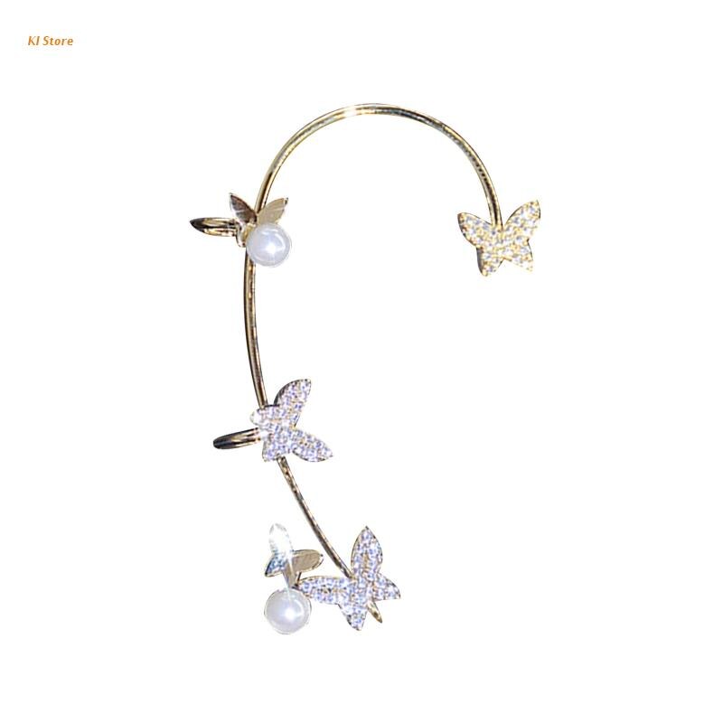 Shiny Zirkoon Vlinder Oor Clips Helix Schelp Oorbellen Helix Kraakbeen Clip