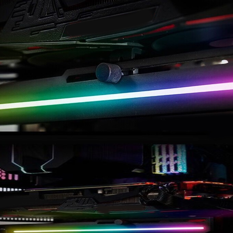 ELV8 LED GPU Holder 3 Pin ARGB LED Vertical Graphics Card Bracket Addressable RGB Support Adjustable Length Height
