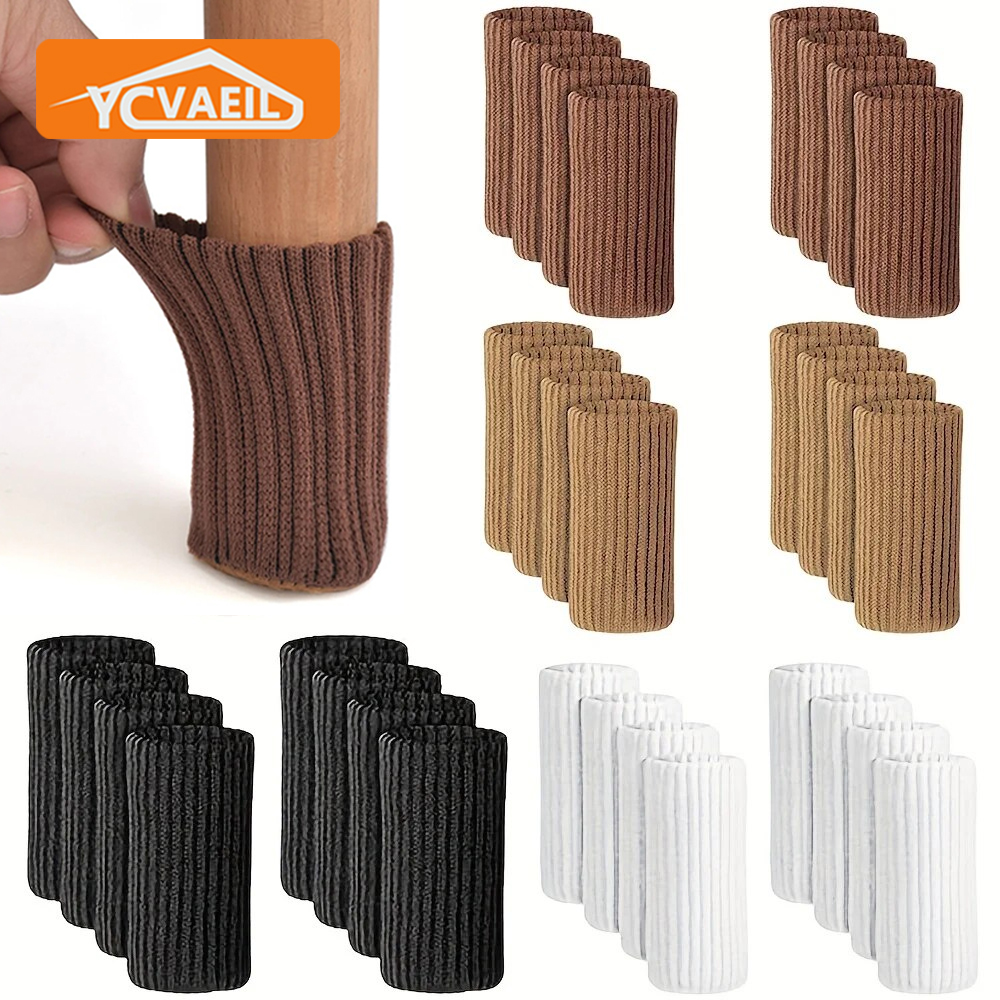 16 Stuks Stoelpoten Sokken Gebreide Meubels Voeten Vloerbeschermers Antislip Pads Stille Dikker Tafel Stoelpoot Sokken covers