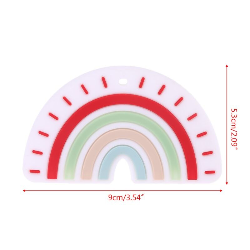 Siliconen Rainbow Tand Gel Baby Bijtring Baby Pasgeboren Kauwt Speenketting Vroeg Leren Speelgoed 634F