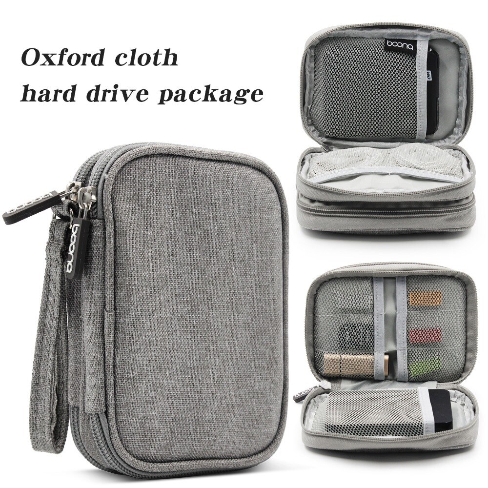 Boona Oxford Hard Drive Case Tas Voor 2.5 Hard Drive Disk Usb Kabel Externe Harde Schijf Opslag Draagtas Ssd Hdd case