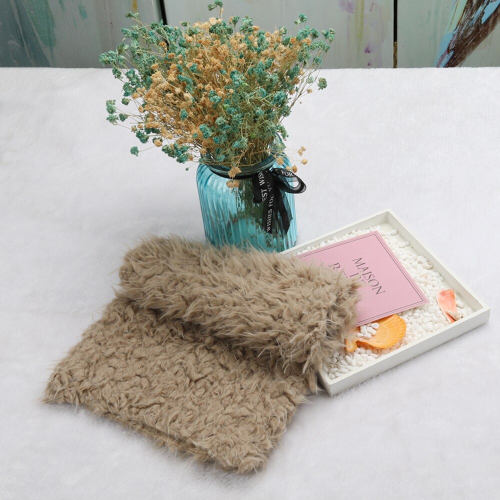 Pasgeboren Faux Fur Wrap Baby Fotografie Rekwisieten Deken Pasgeboren Mand Filler Stuffer Fotoshoot Baby Fotografia Accessoires 50*50