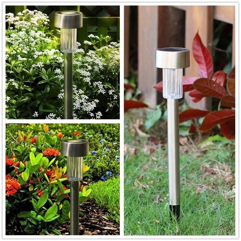Solar Lights Outdoor Waterproof Stainless Steel LED Landscape Lighting Solar Garden Lights for Pathway Walkway Patio Yard & Lawn