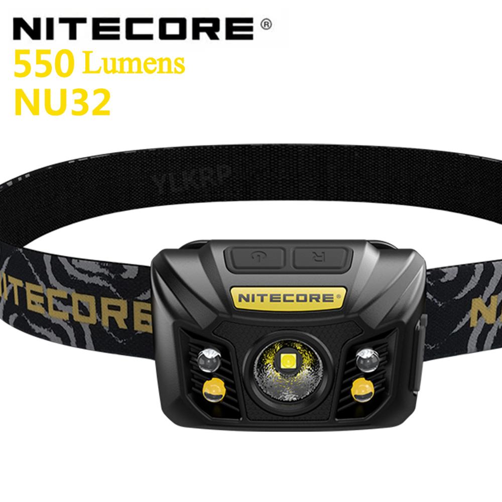 Nitecore  nu32 550 lumens usb oplaadbare lichtgewicht hoofdlamp met ingebouwde batterij, kan worden gebruikt voor kamperen in de buitenlucht, enz.