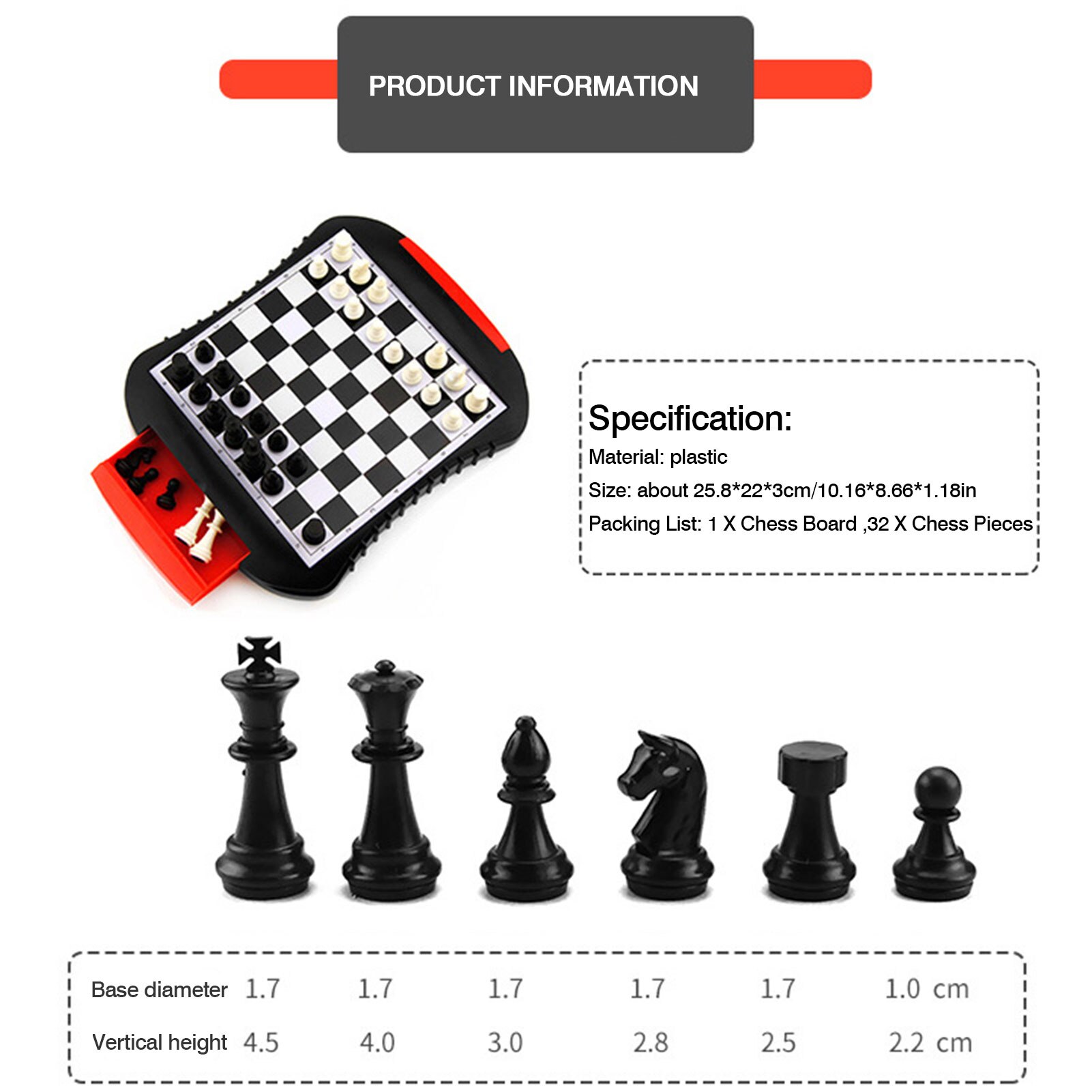 Magnetic International Chess Set With Drawer Portable Chess Board Puzzle Game Family Travel Toy Kids Educational Toy