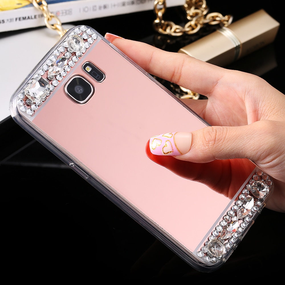 FLOVEME-funda S8 Plus con diamantes de imitación para Samsung Galaxy S8 Plus S7 Edge S6 Edge Galaxy A3 A5 , accesorios para teléfono