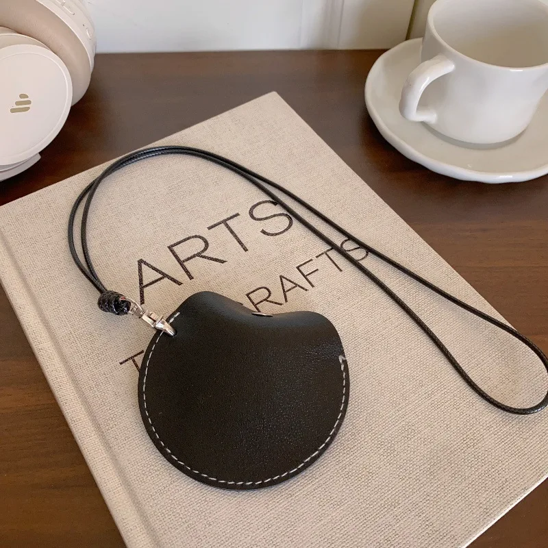 Brillen opbergtas hanger unisex lederen hoes zonnebril sleutelhoes doos ketting lezen draagbare kleurrijke tas ketting: Kobalt Violet