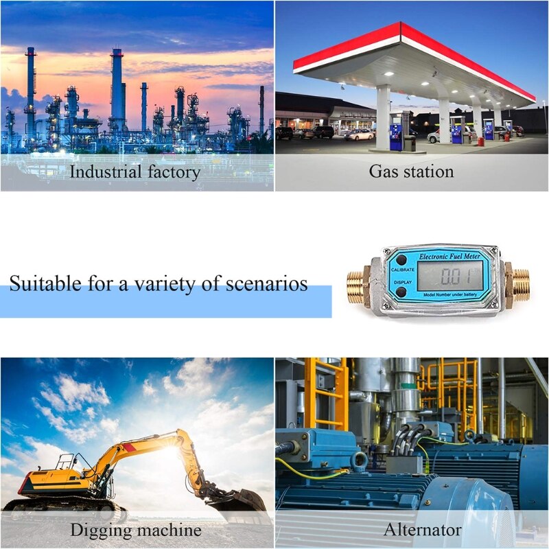 3/4 "Bsp Digitale Turbine Flowmeter Lcd Display Gas Stookolie Flowmeter Meten Sterven Sel Kerosine Benzine