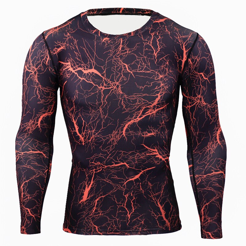 Kompressionströjor för män mma rashguard snabbtorkande fitness långa ärmar baslager hudtight styrkelyft stretch t-shirts homme