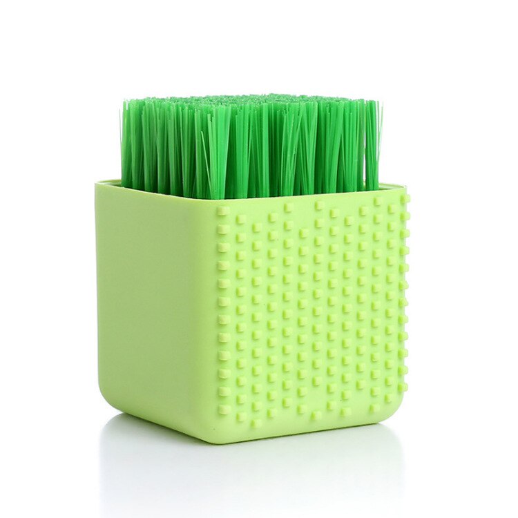 Cepillo de silicona suave para lavar ropa, ropa interior, calcetines, zapatos, herramientas de limpieza del hogar: green