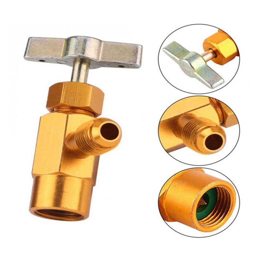 Air Conditioner Refrigerant Bottle Opener Dispensing 1/4" Thread Valve Thread