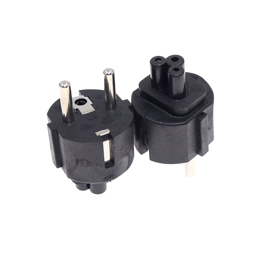 European CEE7/7 Schuko 2 Round Pins TO IEC320 C5 Recetacle Power Plug Convertor ,EU-C5 AC Adapter For Laptop
