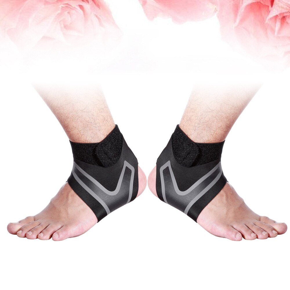 1 Paar Sport Enkel Ondersteuning Verstelbare Elastische Enkelbrace Voor Oefening Basketbal Enkelletsel-Size:M (Zwart)